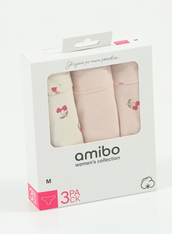 Ženski tropak slip gaćica od pamuka sa elastanom – 3 komada (roze i bež)